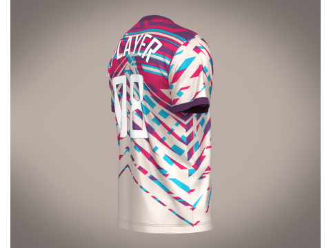 Soccer Red Stripe Jersey Player 08 3D Model