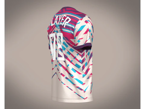 Soccer Red Stripe Jersey Player 08 3D Model