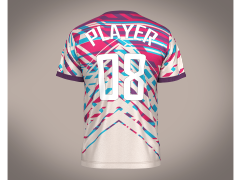 Soccer Red Stripe Jersey Player 08 3D Model