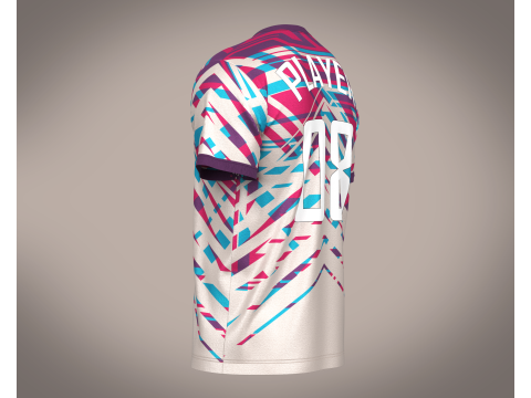 Soccer Red Stripe Jersey Player 08 3D Model