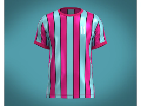 Soccer Red Stripe Jersey Player-11 3D Model