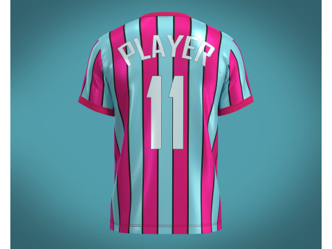 Soccer Red Stripe Jersey Player-11 3D Модель