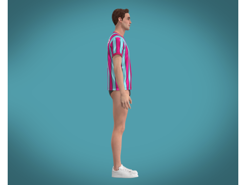 Soccer Red Stripe Jersey Player-11 3D Модель
