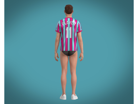 Soccer Red Stripe Jersey Player-11 3D Модель