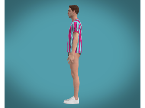 Soccer Red Stripe Jersey Player-11 3D Модель