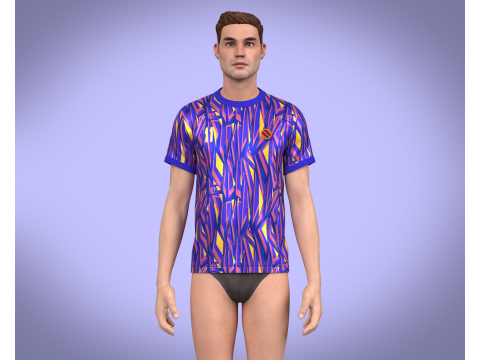 Soccer Sports Blue Jersey Player 11 3D Модель