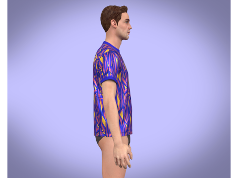 Soccer Sports Blue Jersey Player 11 3D Модель