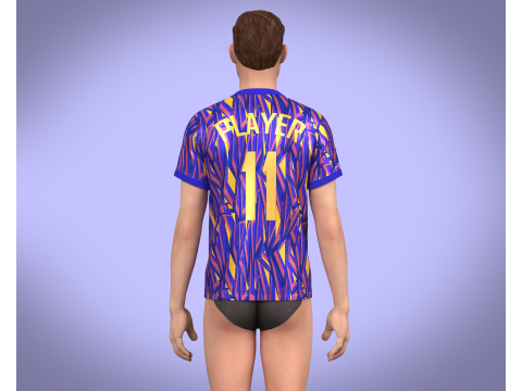 Soccer Sports Blue Jersey Player 11 3D Модель