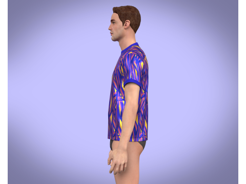 Soccer Sports Blue Jersey Player 11 3D Модель