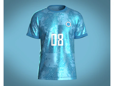 Soccer Sports Blue Jersey - 08 3D Model