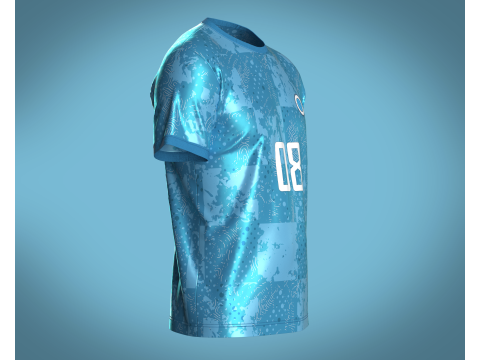 Soccer Sports Blue Jersey - 08 3D 模型