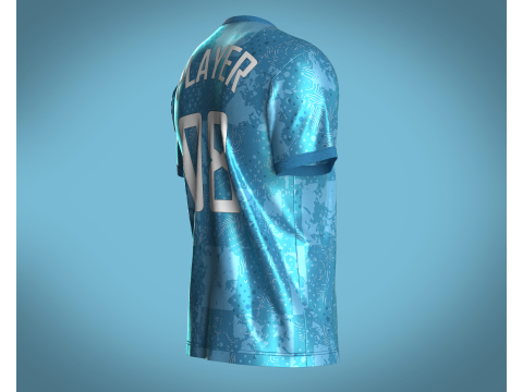 Soccer Sports Blue Jersey - 08 3D 模型