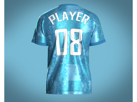 Soccer Sports Blue Jersey - 08 3D 模型