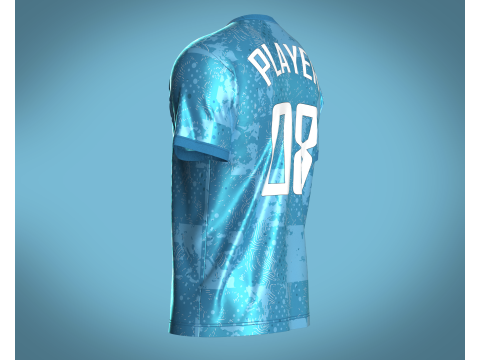 Soccer Sports Blue Jersey - 08 3D 模型