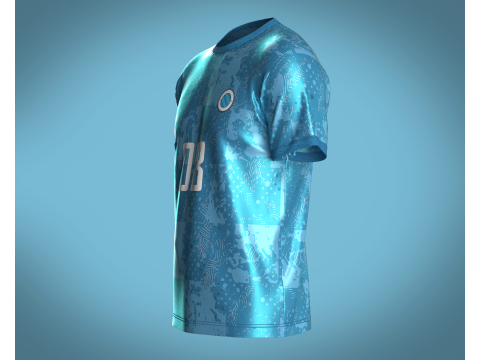 Soccer Sports Blue Jersey - 08 3D 模型