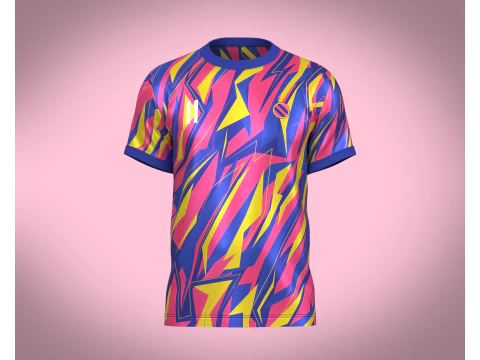 Giocatore della maglia blu di sport di calcio-11 Modello 3D