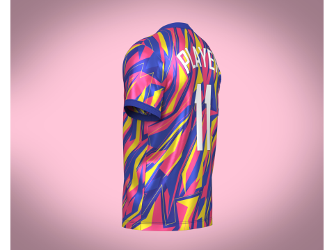 Soccer Sports Blue Jersey Player-11 3D Model