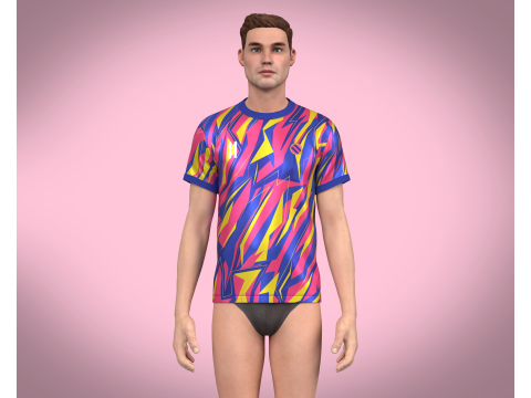 Soccer Sports Blue Jersey Player-11 3D Model
