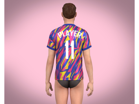 Soccer Sports Blue Jersey Player-11 3D Model