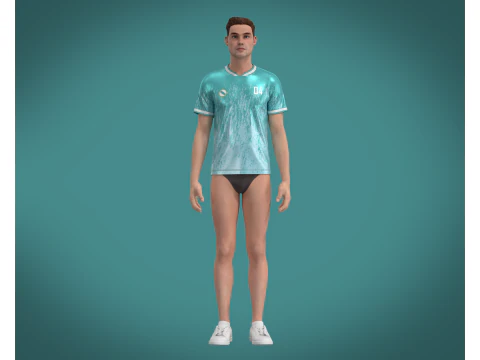 Soccer Sports Jersey Player-04 3D Model