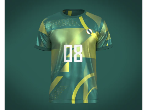 Jogador de camisa verde esportiva de futebol-08 V2 Modelo 3D