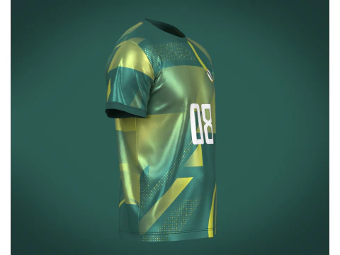 Soccer Sports Green Jersey Player-08 V2 3D Model