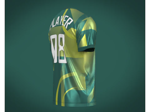 Soccer Sports Green Jersey Player-08 V2 3D Model