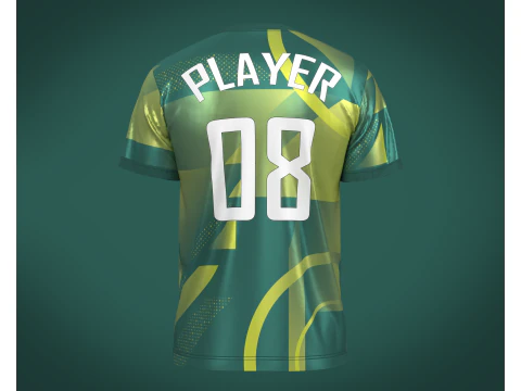 Soccer Sports Green Jersey Player-08 V2 3D Model