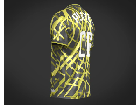 Jogador de camisa esportiva de futebol-06 Modelo 3D
