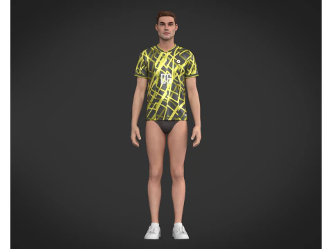Jogador de camisa esportiva de futebol-06 Modelo 3D