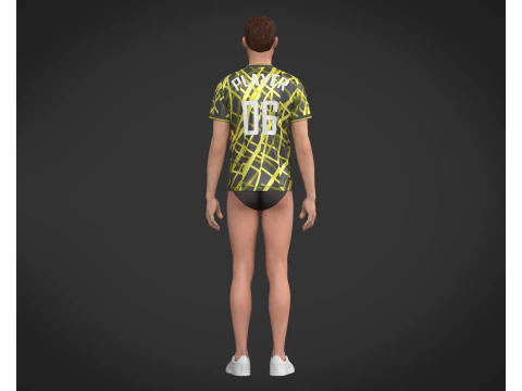 Jogador de camisa esportiva de futebol-06 Modelo 3D