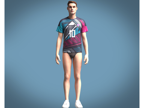 Soccer Sports Jersey Player-10 Modèle 3D