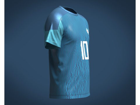 Soccer Sports Jersey Player-10 V2 Modello 3D