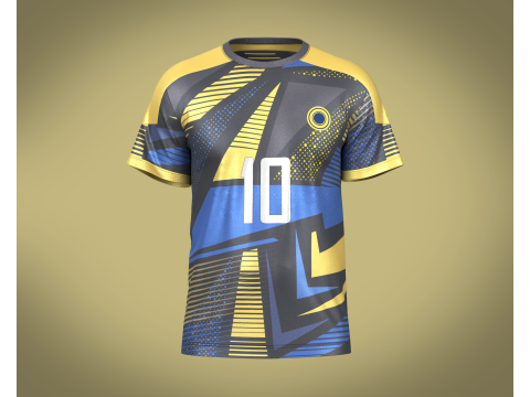Soccer Sports Print Jersey Player-10 3D-Modell