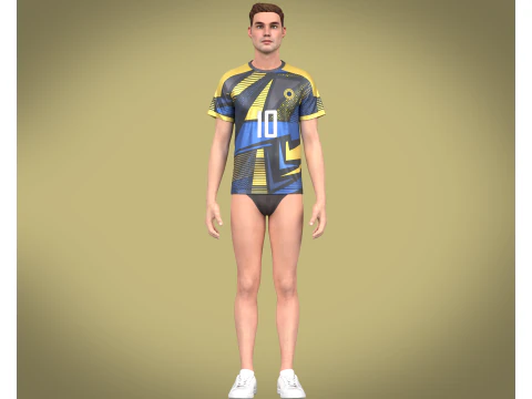 Soccer Sports Print Jersey Player-10 3D Model