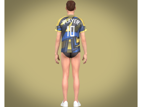 Soccer Sports Print Jersey Player-10 3D-Modell
