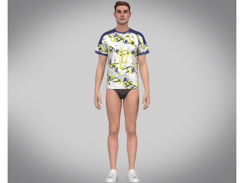 Soccer Sports Printed Jersey Player-10 3D 모델