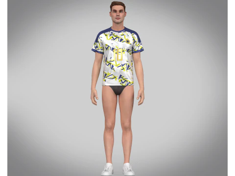 Soccer Sports Printed Jersey Player-10 3D Model