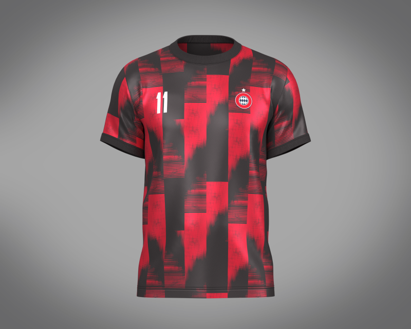 Soccer Sports Red and Black Jersey Player-11 3D Model .c4d .max .obj .3ds .fbx .stl .blend 