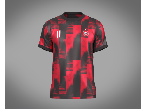 Soccer Sports Red and Black Jersey Player-11 3D Model