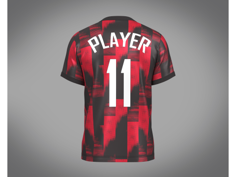 Soccer Sports Red and Black Jersey Player-11 3D Model