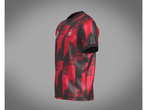 Soccer Sports Red and Black Jersey Player-11 3D Model