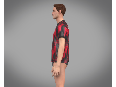 Soccer Sports Red and Black Jersey Player-11 3D Model