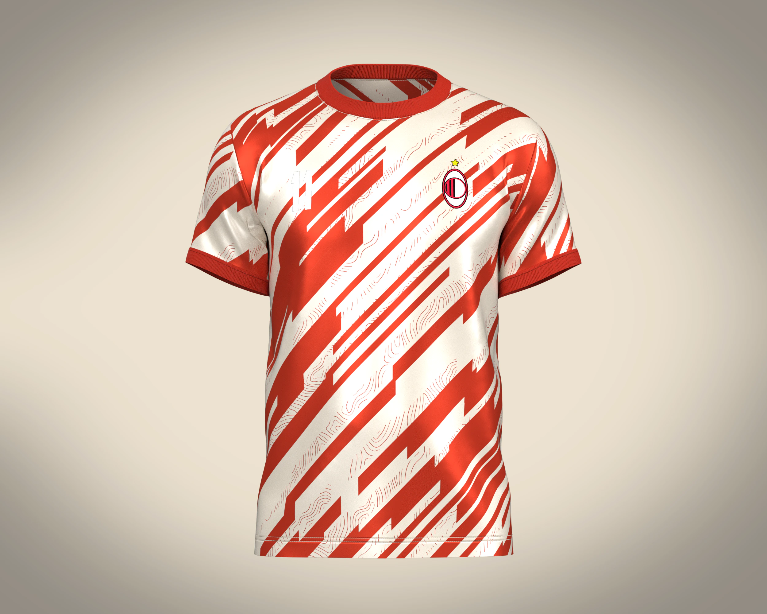 Soccer Sports Red Jersey Player 11 3D Model .c4d .max .obj .3ds .fbx .stl .blend 