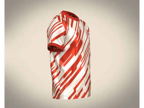 Soccer Sports Red Jersey Player 11 3D Model