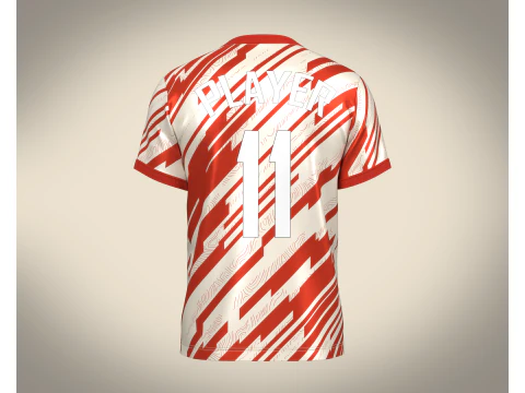 Soccer Sports Red Jersey Player 11 3D Model