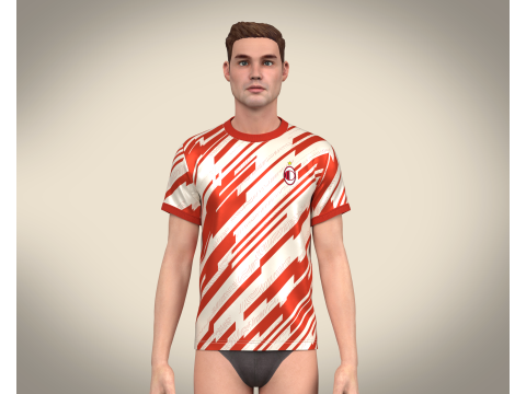 Soccer Sports Red Jersey Player 11 3D-Modell
