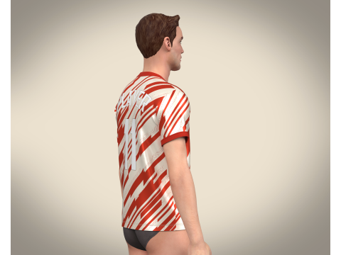 Soccer Sports Red Jersey Player 11 3D-Modell