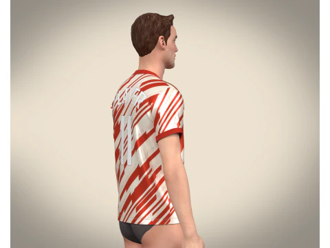 Soccer Sports Red Jersey Player 11 3D Model