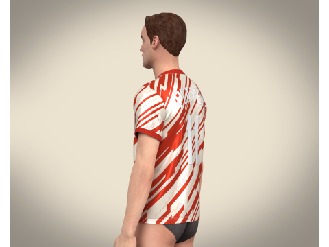 Soccer Sports Red Jersey Player 11 3D-Modell